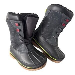 Swiss Tech Toddler Size 9 Waterproof Winter Snow Duck Boots Grey Black Neon